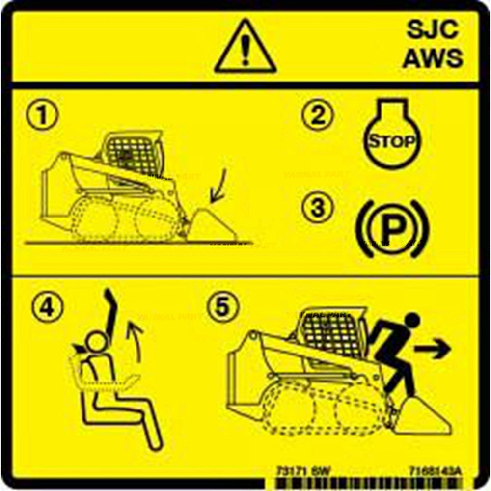Part No. 7168143 No-Text Warning Decal for Loaders