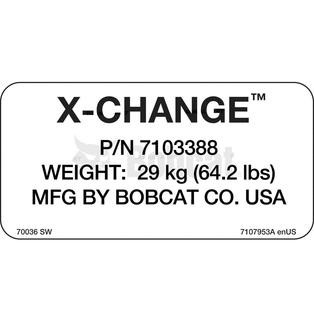 Part No. 7107953 X-CHANGE DECAL Fit For Bobcat