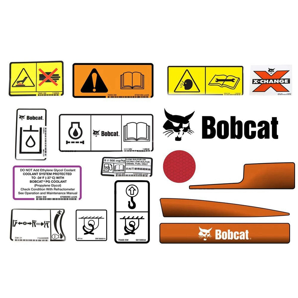 Part No. 6990002 Internal and External Decal Kit for Excavators