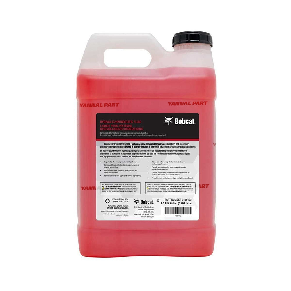 Part No. 7486193 New! Warm Climate Hydraulic/Hydrostatic Fluid 2.5 Gallons Fit For Bobcat