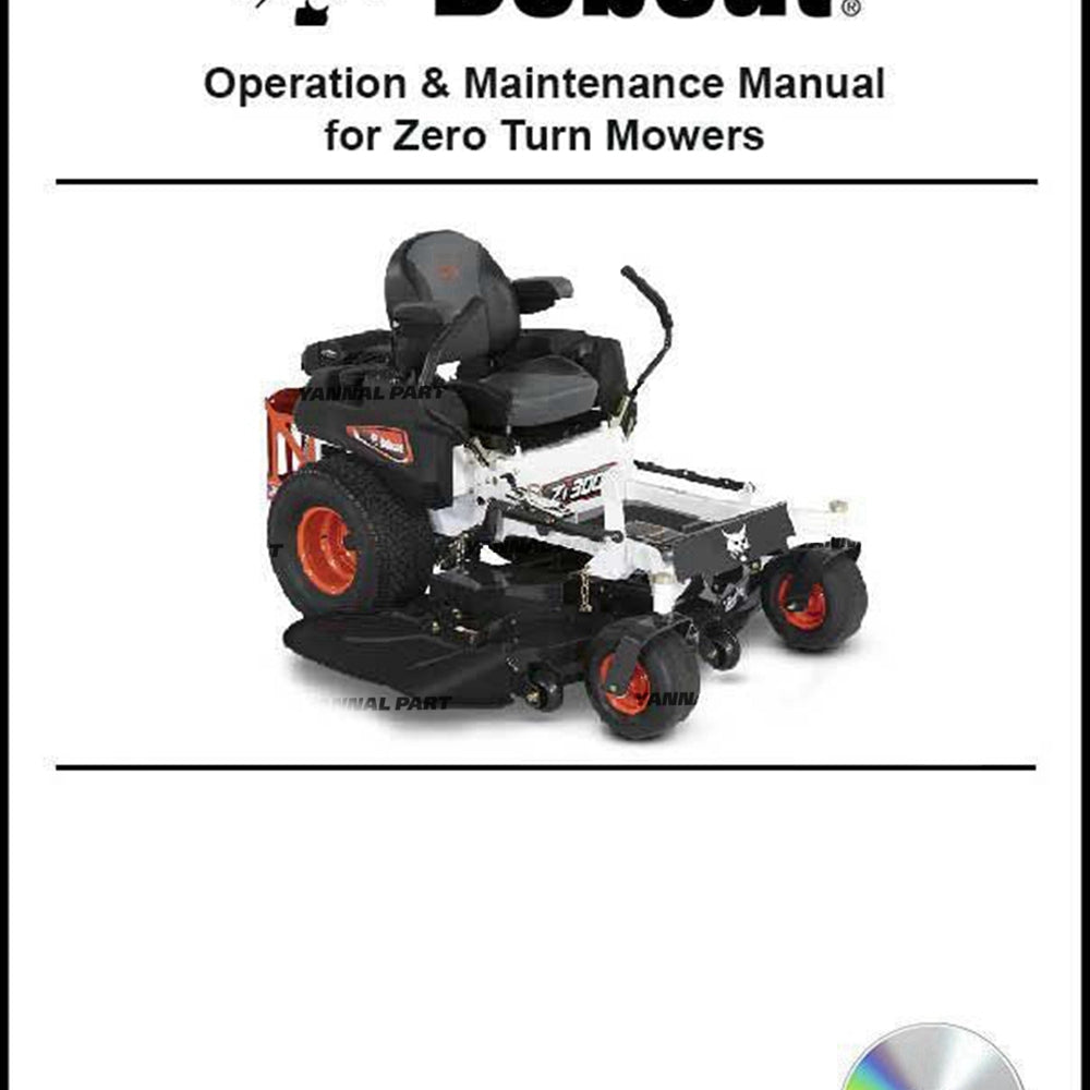 Part No. 4178914ENUSCD ZT2000 Mower Operation and Maintenance Manual on CD Fit For Bobcat