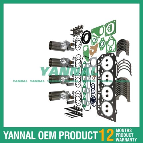 Overhaul Rebuild Kit Piston Ring Full Head Gasket Set Bearing For Yanmar 4D84-2