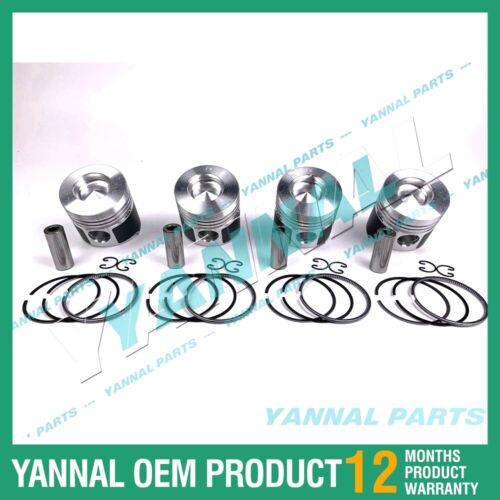 4 PCS Piston With Piston Ring 0.5mm For Kubota V1512DI Engine