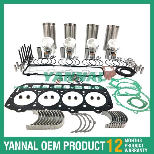 Kit de reconstrucci¨®n de reacondicionamiento, juego de juntas de cabeza completa de anillo de pist¨®n, rodamiento para Yanmar 4D94E