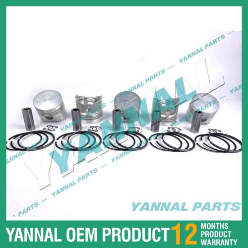 3 PCS Piston With Piston Ring 0.5mm For Yanmar 3TNE74 (Flat Bottom)