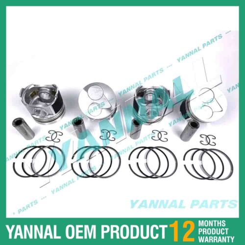 4 PCS Piston With Piston Ring 0.5mm For Kubota V2403 1G868 Engine