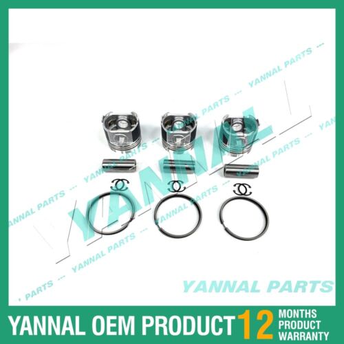 3 PCS Piston With Piston Ring 0.5mm For Yanmar 3TNE82A Engine