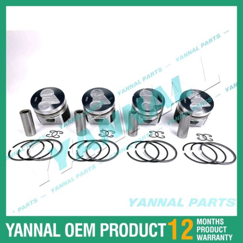 4 PCS Piston With Piston Ring 0.5mm For Kubota V2403 1G868 Engine