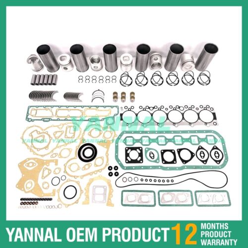 6x Engine Overhaul Rebuild Kit With Full Gasket Bearing Set For Isuzu 6BB1