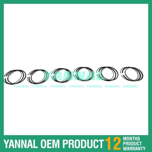 6X TB45 Piston Rings Set STD Oil Ring 4mm For Nissan Excavator Parts