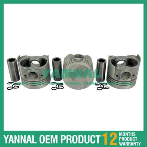 3 PCS Piston Kit 0.5mm For Kubota D640 Engine Parts