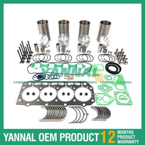 Overhaul Rebuild Kit Piston Ring Full Head Gasket Set Bearing For Yanmar 4D84-2