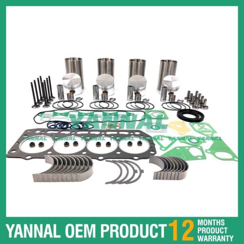 Kit de reconstrucci¨®n de revisi¨®n para rodamiento de juego de juntas de cabeza completa de anillo de pist¨®n Yanmar 4D84-1