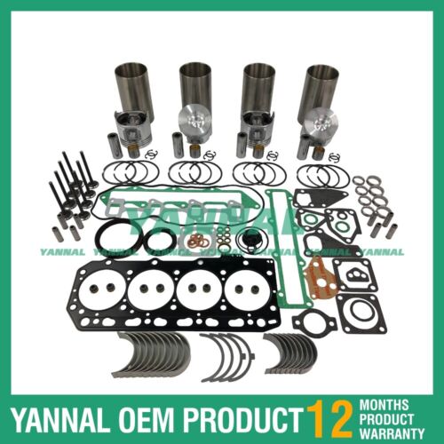 Overhaul Rebuild Kit With Gasket Set Bearing For Yanmar 4TNE88