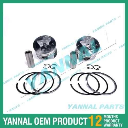 2 PCS Piston With Piston Ring 0.5mm For Kubota Z602-2MM Engine