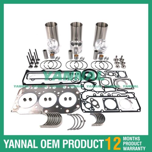 Overhaul Rebuild Kit Piston Ring Liner 3TN100 For Yanmar Bearing Gasket Set