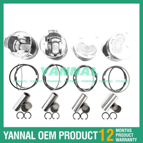 4x Piston With Rings Set For Toyota 5L Engine Parts