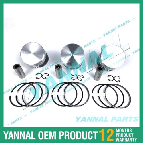 3 PCS Piston With Piston Ring 0.5mm For Kubota D850 Engine