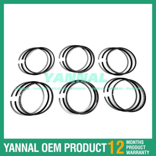 6X TB45 Piston Rings Set STD Oil Ring 4mm For Nissan Excavator Parts