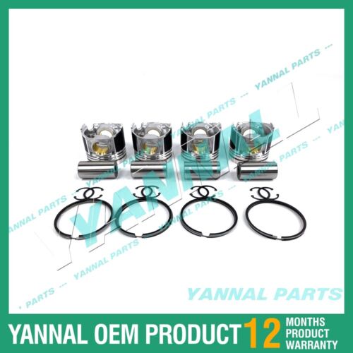 4 PCS Piston With Piston Ring 0.5mm For Mitsubishi K4FDI 23mm Engine