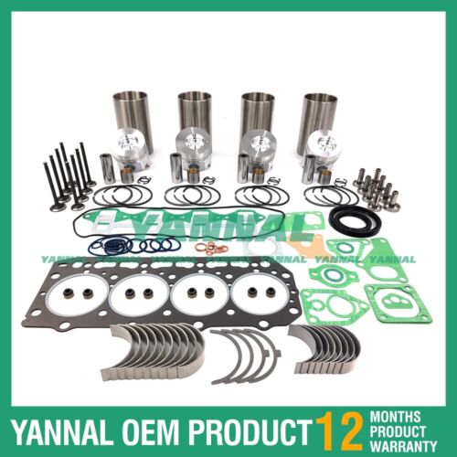 Overhaul Rebuild Kit Piston Ring Full Head Gasket Set Bearing For Yanmar 4D84-2