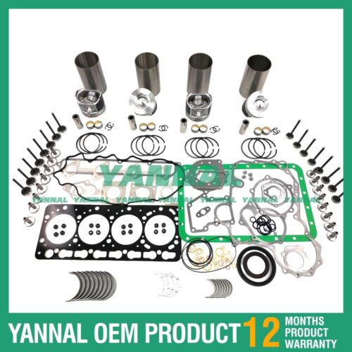 Kit de reconstrucci¨®n de reacondicionamiento, juego de juntas de cabeza completa de anillo de pist¨®n, Bearin para Kubota V3300