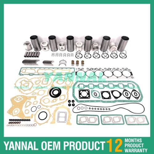 6x Engine Overhaul Rebuild Kit With Full Gasket Bearing Set For Isuzu 6BB1