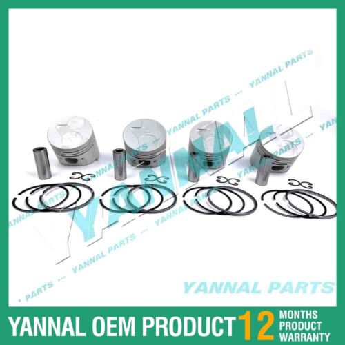 4 PCS Piston With Piston Ring 0.5mm For Kubota V1405 Engine