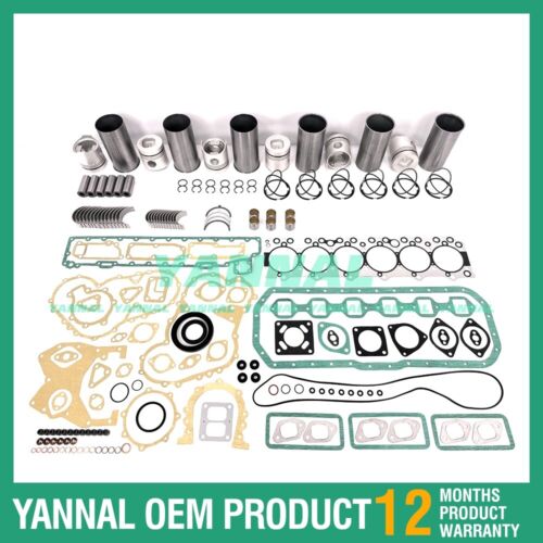 6x Engine Overhaul Rebuild Kit With Full Gasket Bearing Set For Isuzu 6BB1