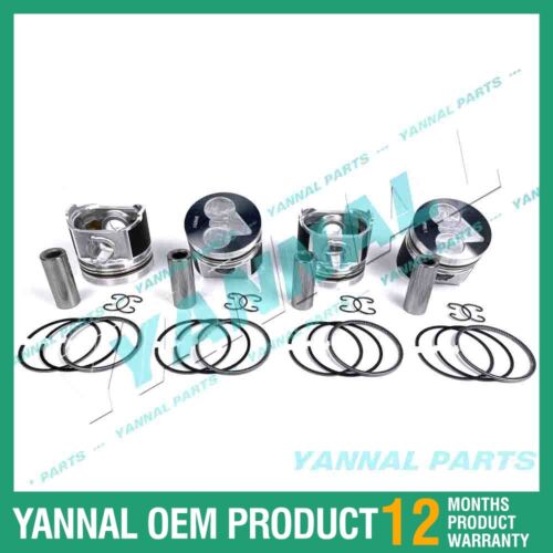 4 PCS Piston With Piston Ring 0.5mm For Kubota V2203-1G868 Engine