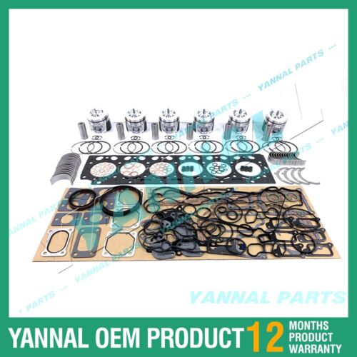 6x For Volvo Piston Kit With Full Gasket Bearing Set D6E Engine Spare Parts