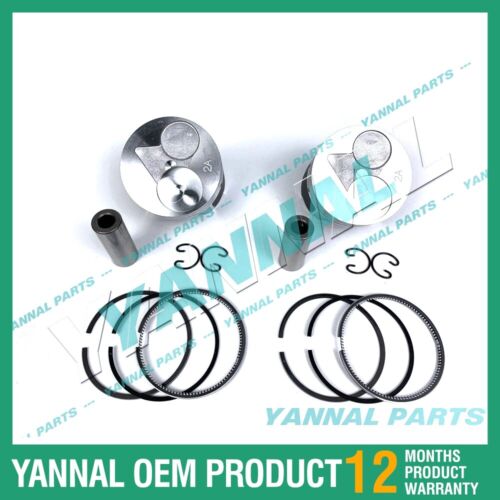 2 PCS Piston With Piston Ring 0.5mm For Kubota Z602-3MM Engine