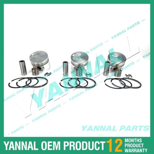 3 PCS Piston With Piston Ring 0.5mm For Yanmar 3TNE74 (Double Leaf)