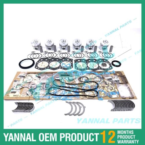 6x For Mitsubishi Piston Kit With Full Gasket Bearing Set S6K Engine Spare Parts