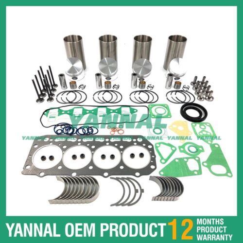 Kit de reconstrucci¨®n de revisi¨®n para rodamiento de juego de juntas de cabeza completa de anillo de pist¨®n Yanmar 4D84-1