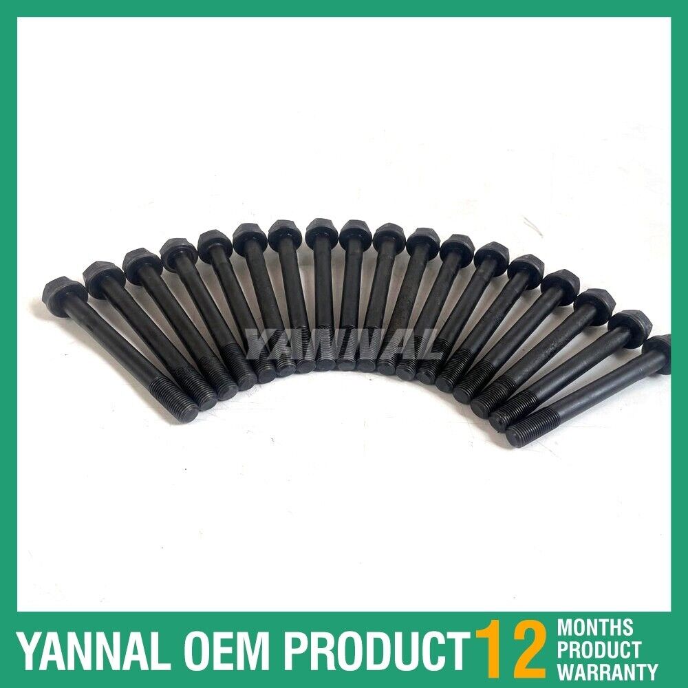 18 PCS For Yanmar 4TNE94 Cylinder Head Bolt Excavator Diesel Engine