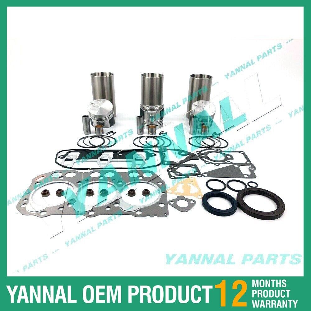 New Yanmar 3TNA72 Rebuild Overhaul Kit With Cylinder Liner Gasket Set STD