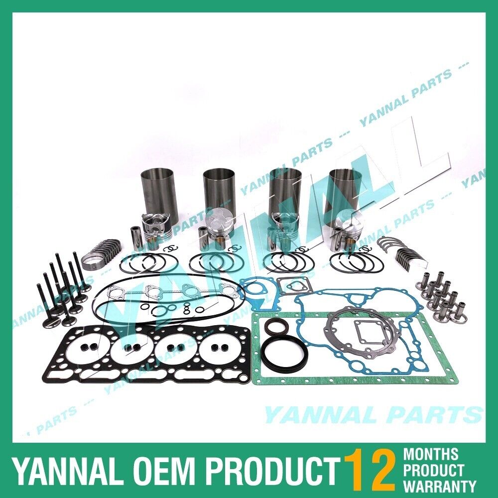 Rebuild Overhaul Kit For Kubota V1305 With Gasket Set Bearing