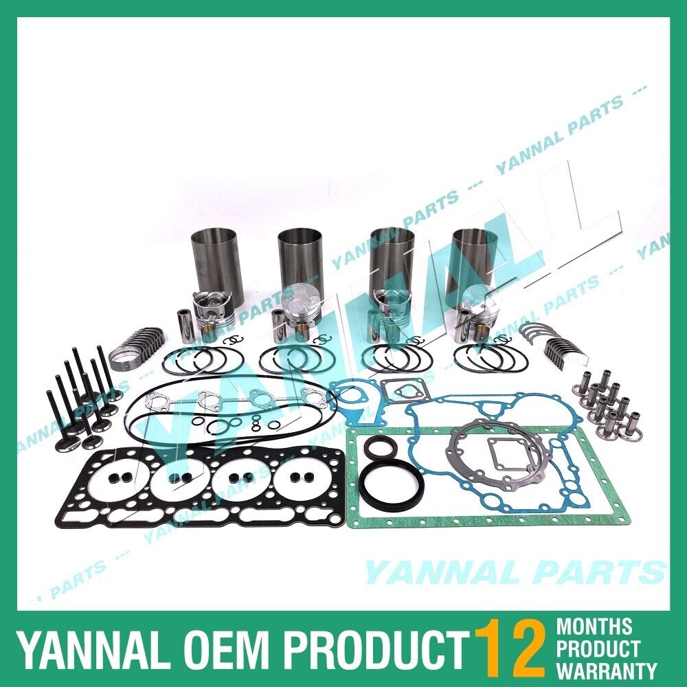 Rebuild Overhaul Kit For Kubota V1305 With Gasket Set Bearing