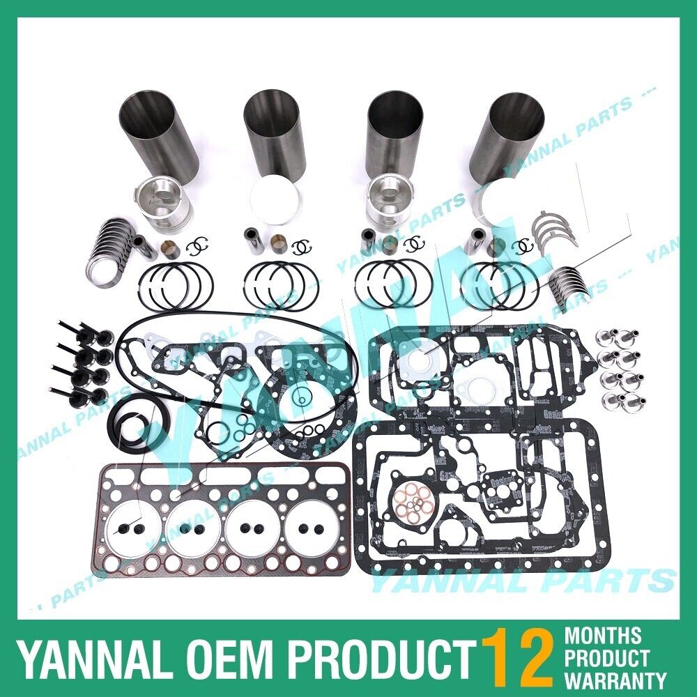 V1902 para Kubota Kit de reconstrucci¨®n de reacondicionamiento anillo de pist¨®n juego de juntas de cabeza completa rodamiento