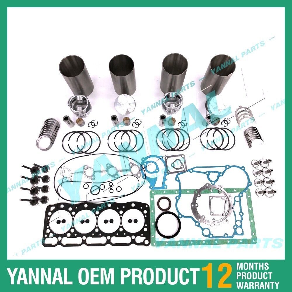 Rebuild Overhaul Kit For Kubota V1305 With Gasket Set Bearing