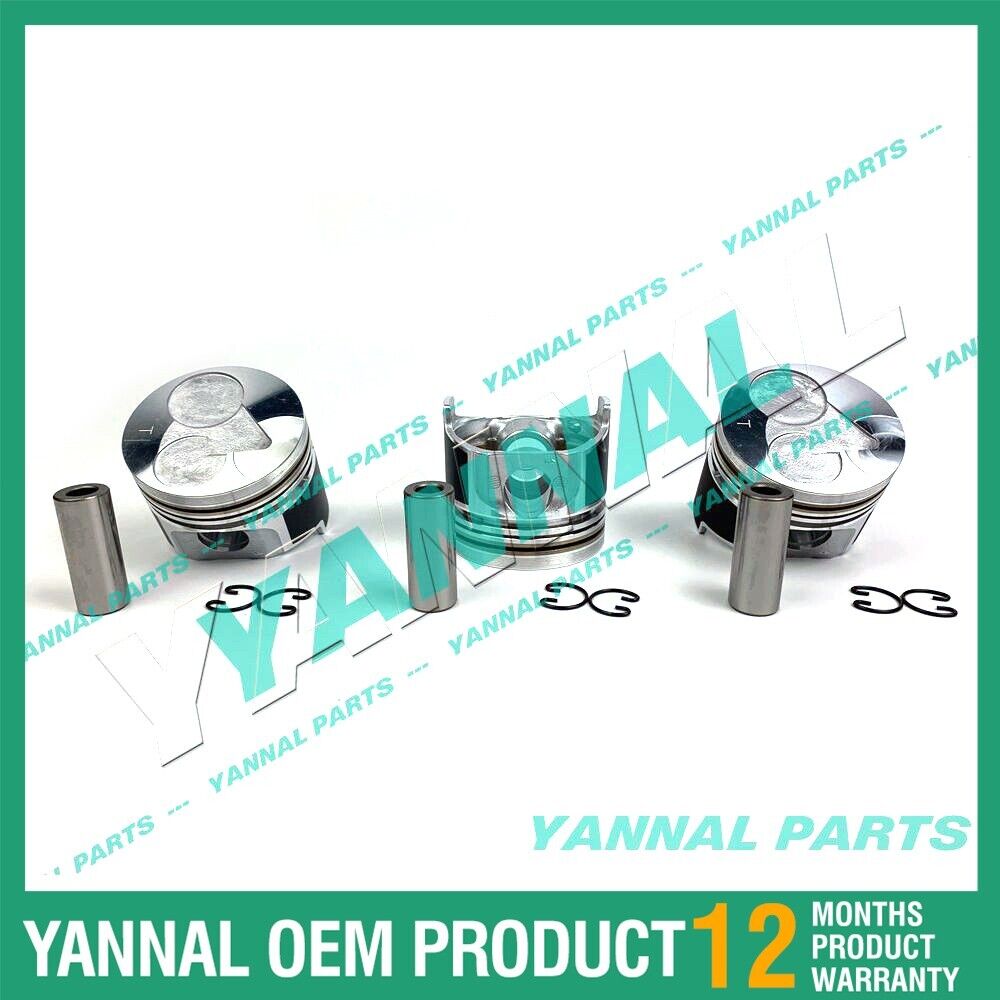 3 PCS D1105 Piston Kit STD For Kubota Diesel Engine